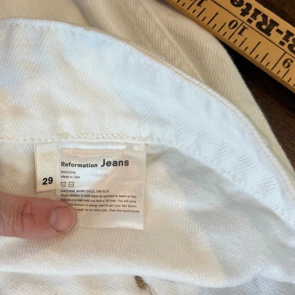 Reformation Jeans Womens 29 White High Rise Wide Leg Denim Pants‎ Made in USA